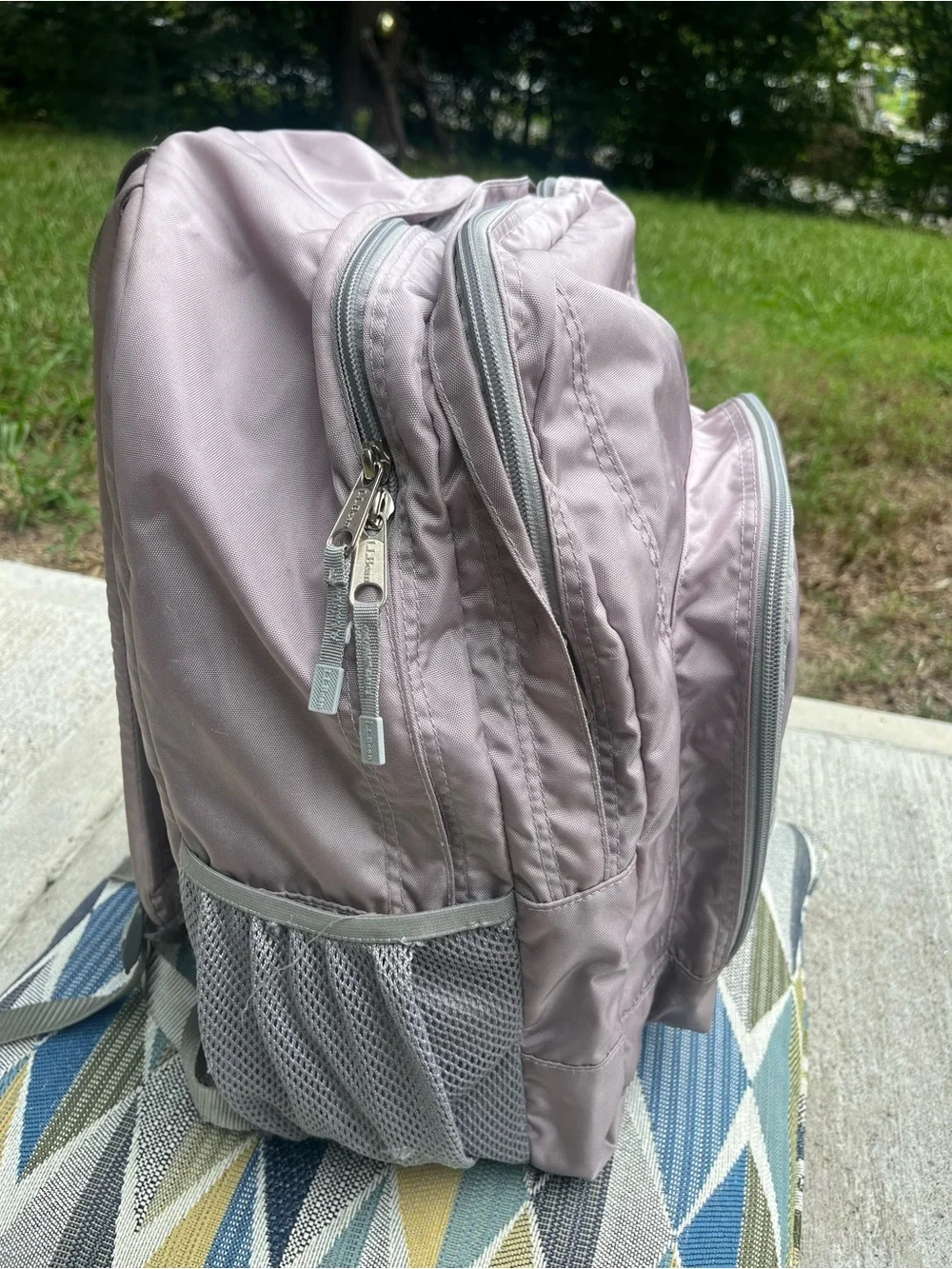 L.L. Bean Mauve-Gray Men's Backpack with Reflective Accent